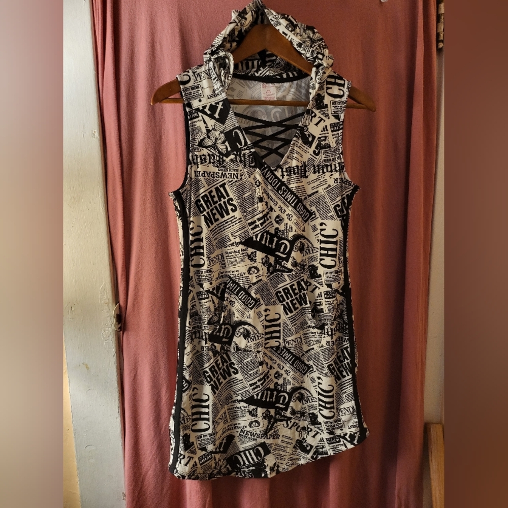 No Boundaries Sleeveless Hoodie Dress Large 11-13 With Pockets!